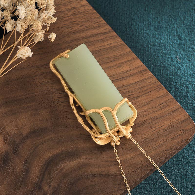 Wear FengShui Natural Green Aventurine Balance Necklace Pendant