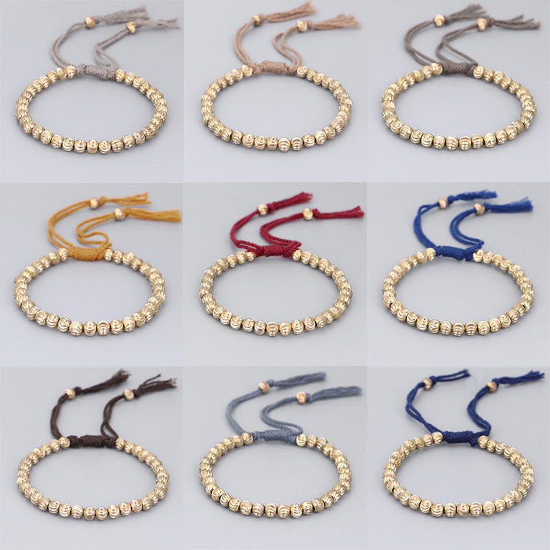 Wear FengShui Tibetan Handmade Copper Bead Luck String Bracelet