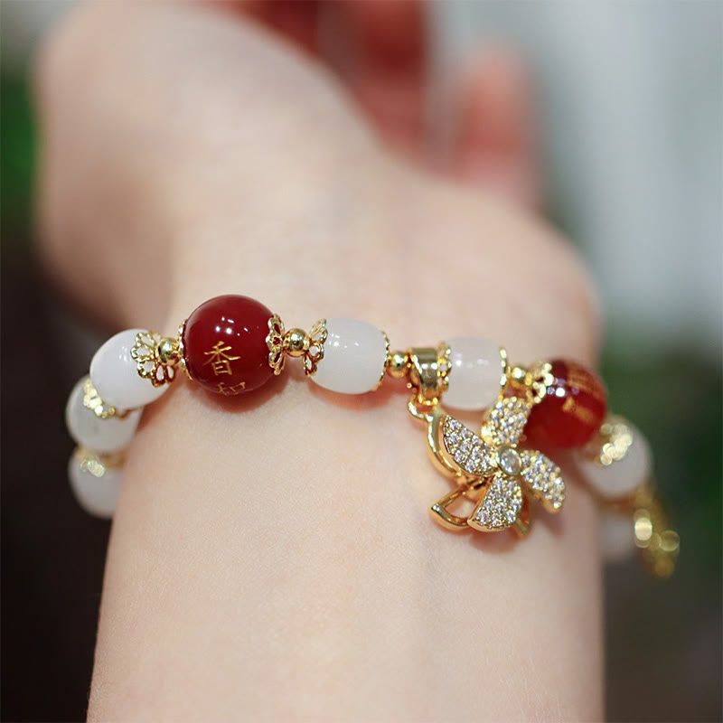 Wear FengShui Windmill Chinese Lock Charm Fu Character Blessing Bracelet