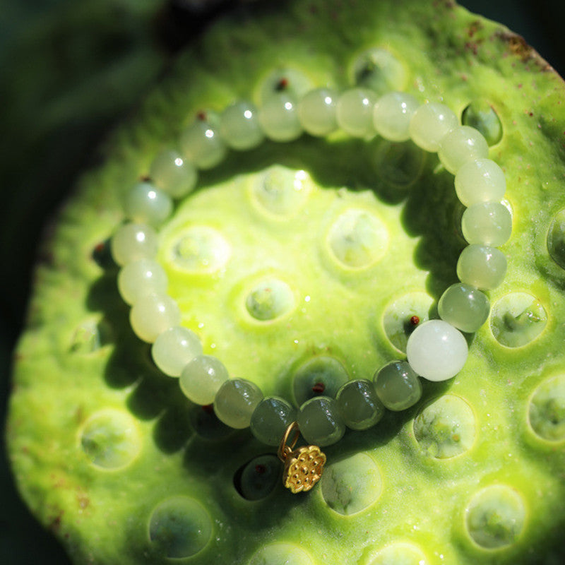 Wear FengShui Jade Lotus Abundance Adjustable Bracelet