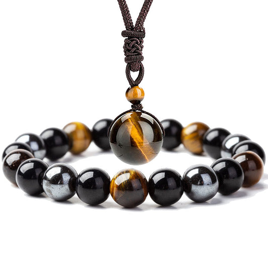 Wear FengShui Tibetan Tiger's Eye Bracelet Necklace Set