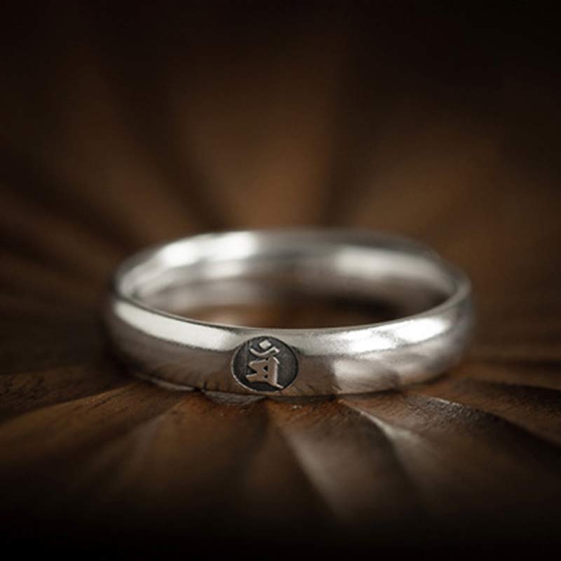Wear FengShui 925 Sterling Silver Chinese Zodiac Natal Buddha Blessing Couple Ring