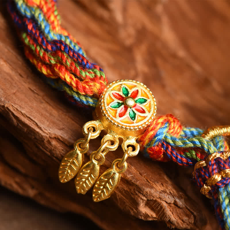 Wear FengShui Tibetan Om Mani Padme Hum Dreamcatcher Luck Colorful Reincarnation Knot String Bracelet