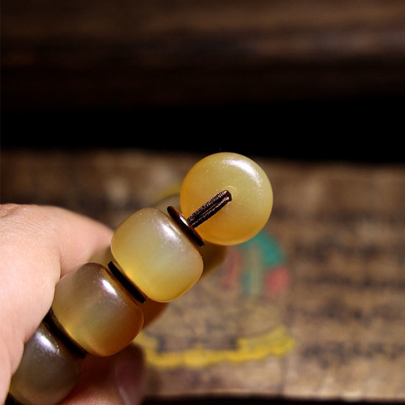 Wear FengShui Handmade Tibetan Sheep Horn Om Mani Padme Hum Auspiciousness Bracelet