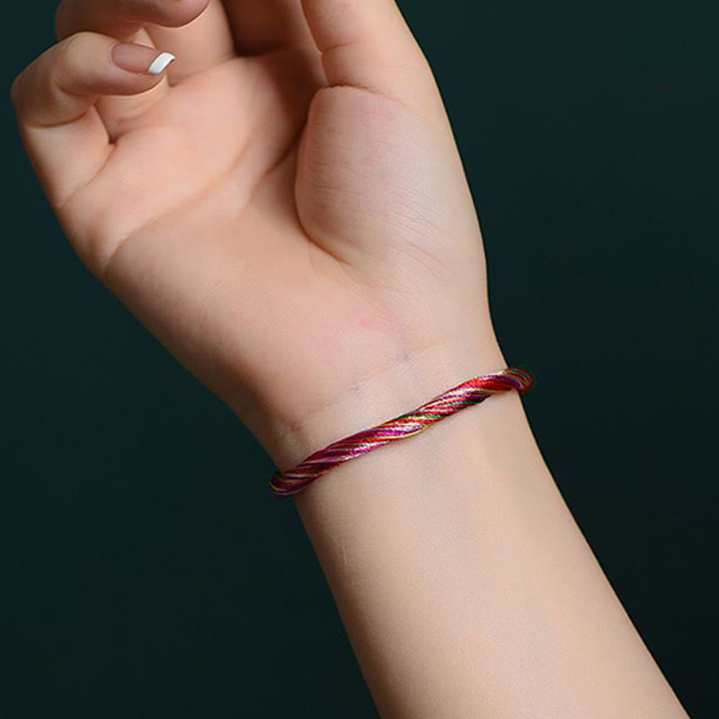 Wear FengShui Tibetan Handmade Five Colorful Thread Dragon Boat Festival Protection Adult Child String Bracelet