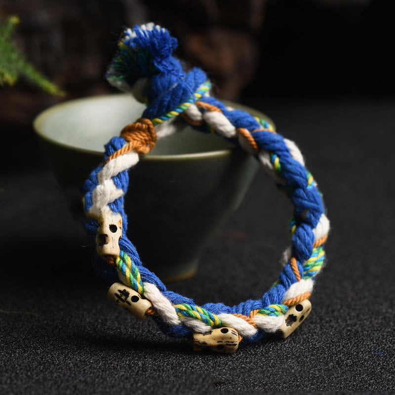 Wear FengShui Tibetan Zakiram Goddess of Wealth Bead Engraved Handmade Luck Bracelet