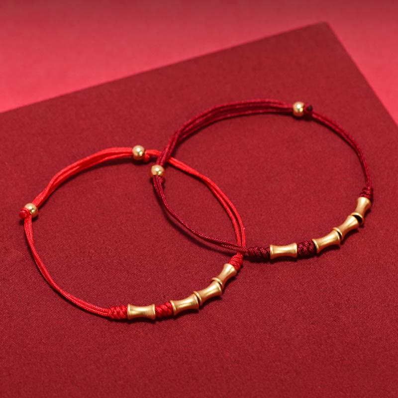 Wear FengShui 925 Sterling Silver Bamboo Design Protection Luck Braided Bracelet
