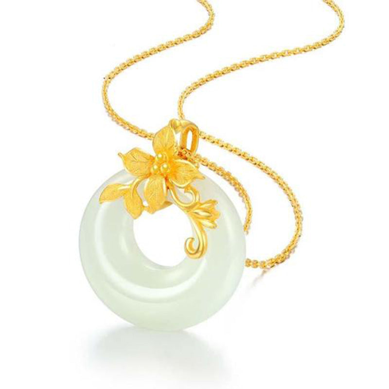 Wear FengShui Tibetan White Jade Calm Necklace
