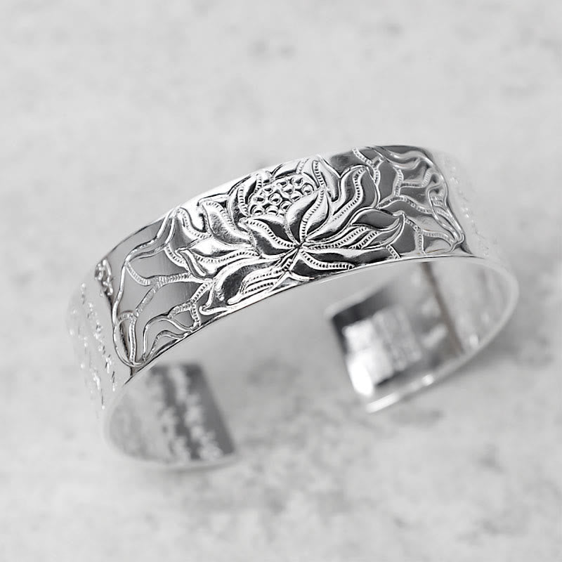 Wear FengShui Tibetan Lotus White Copper Luck Bracelet