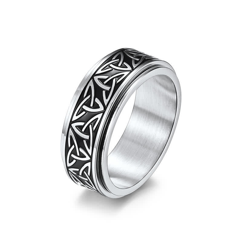 Wear FengShui  Triangle Knot Triquetra Titanium Steel Calm Rotatable Ring