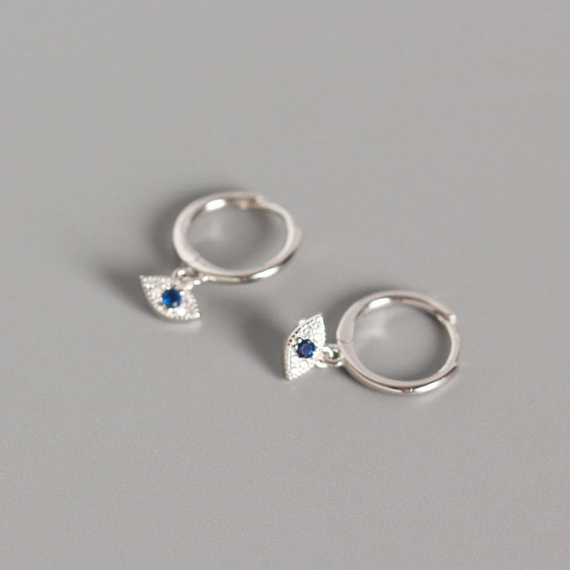 Wear FengShui 925 Sterling Silver Evil Eye Blessing Protection Stud Earrings
