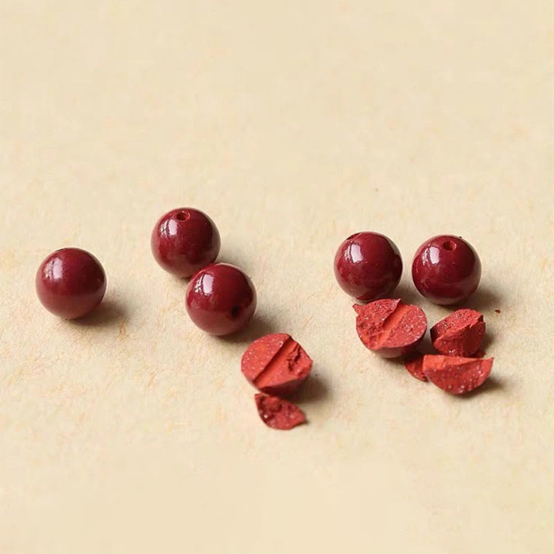 Wear FengShui Natural Lucky Cinnabar Bead Blessing String Bracelet Anklet