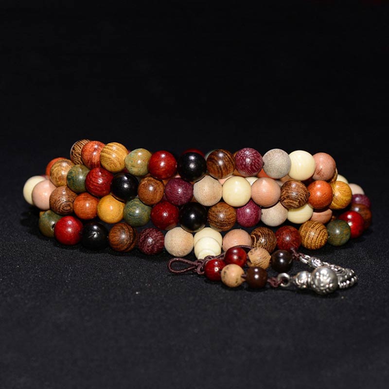 Wear FengShui  108 Beads Wenge Wood Mala Blessing Meditation Bracelet