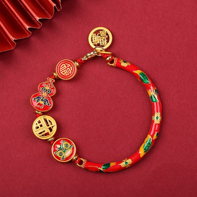 Wear FengShui Tibetan Gourd Fortune Happiness Lion Wealth Luck Bracelet