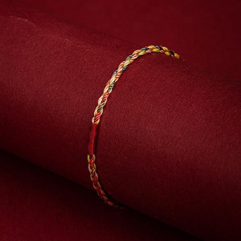 Wear FengShui Handmade Five Color Thread Luck Couple Child Adult Bracelet