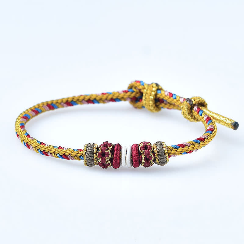 Wear FengShui Handmade Dunhuang Color Luck Braid String Bracelet