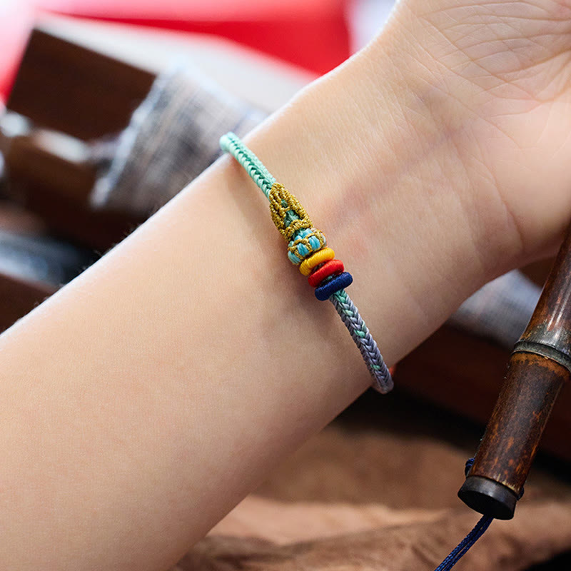 Wear FengShui Colorful Rope Eight Thread Peace Knot Luck Handmade Bracelet