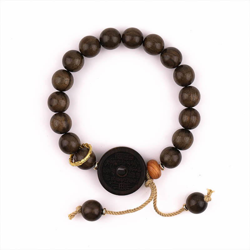 Wear FengShui Ebony Wood Mountain Ghosts Spend Money Balance Bracelet