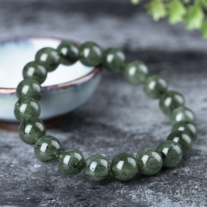 Wear FengShui Natural Green Crystal Blessing Wealth Bracelet