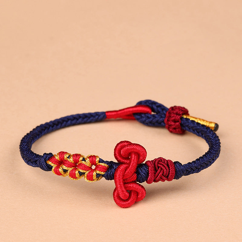 Wear FengShui Handmade Wenchang Knot Luck Strength Braided Rope Bracelet