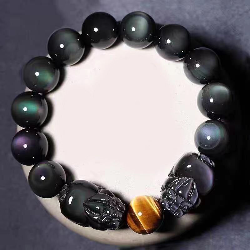 Wear FengShui FengShui PiXiu Rainbow Obsidian Healing Bracelet