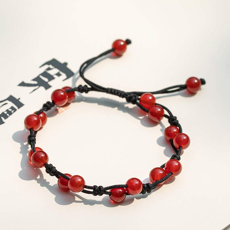 Wear FengShui Red Agate Moss Agate Cinnabar Calm Bracelet