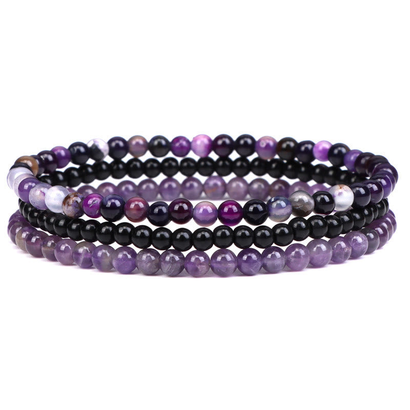 Wear FengShui 3Pcs Natural Crystal Stone Inner Peace Spiritual Bracelet