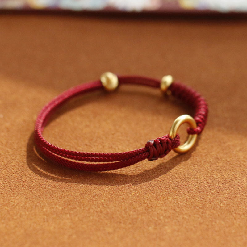 Wear FengShui Alloy Peace Buckle Luck Red String Bracelet