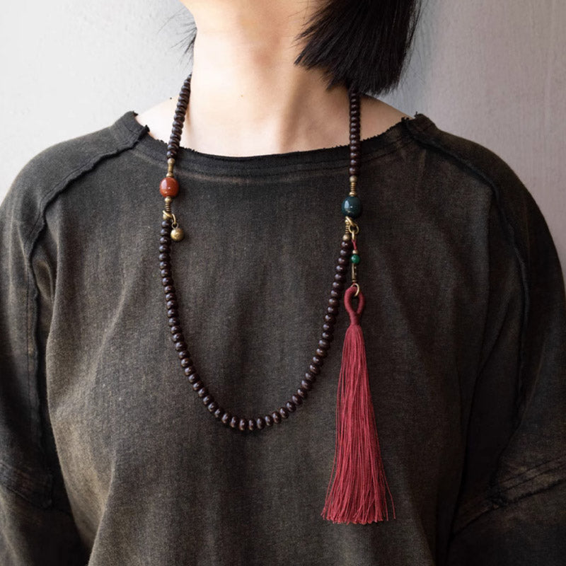Wear FengShui 108 Mala Beads Natural Tibet Purple Bodhi Seed Auspiciousness Bracelet