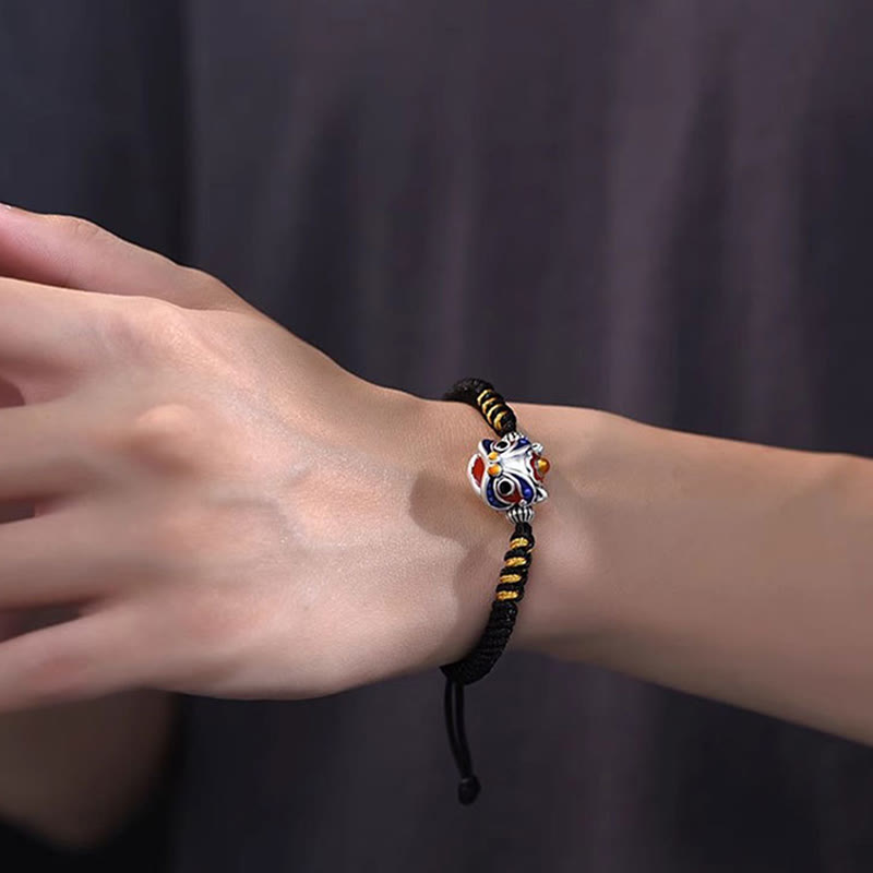 Wear FengShui Handmade Dancing Lion Luck Braided String Bracelet