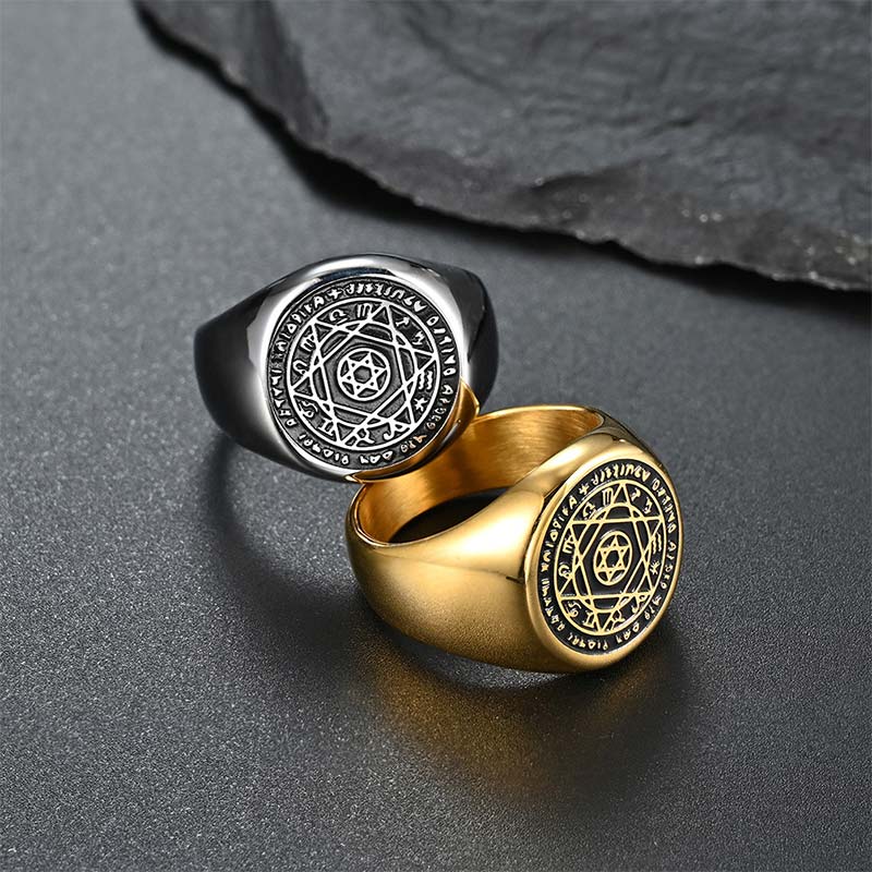 Wear FengShui 12 Constellations of the Zodiac Star of David Protection Ring