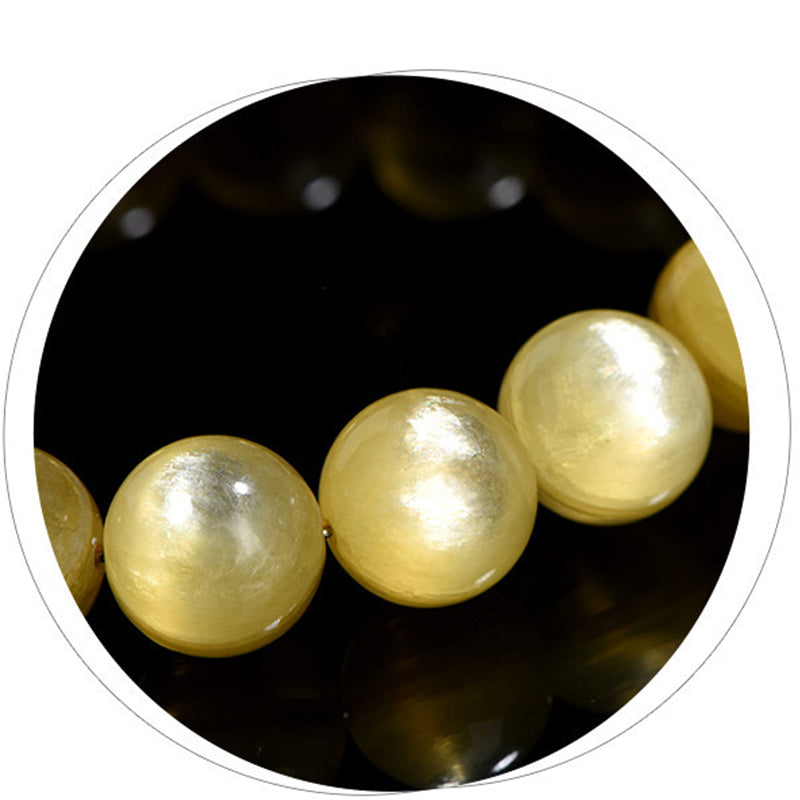 Wear FengShui Natural Golden Lepidolite Protection Prosperity Bracelet