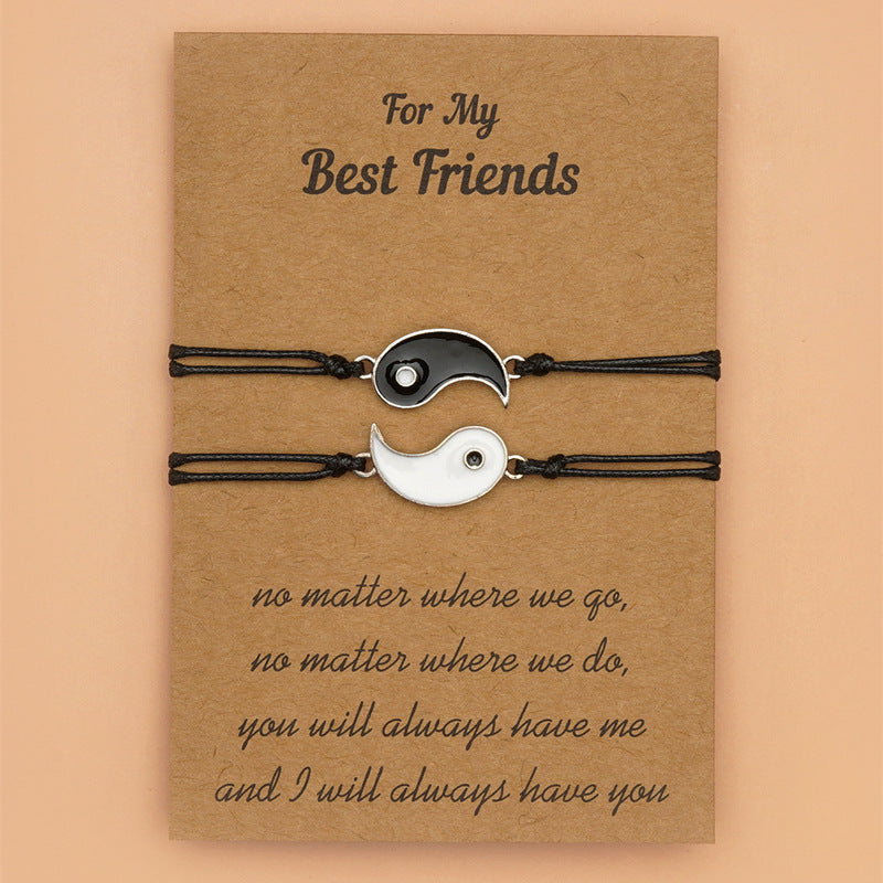 Wear FengShui 2pcs Yin Yang Hematite Couple Bracelet