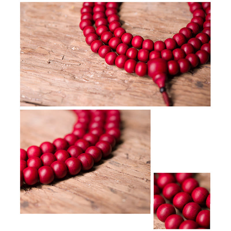 Wear FengShui 108 Mala Beads Natural Abelia Biflora Wood Protection Bracelet