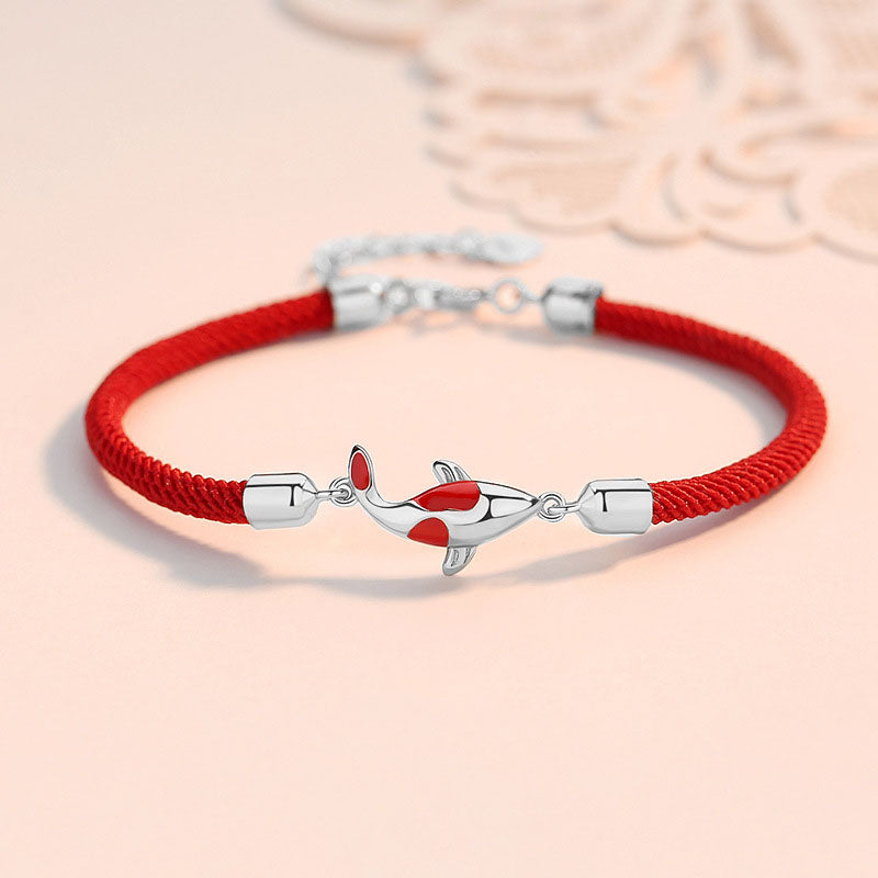 Wear FengShui Koi Fish Luck Wealth Braided Chain Couple Bracelet
