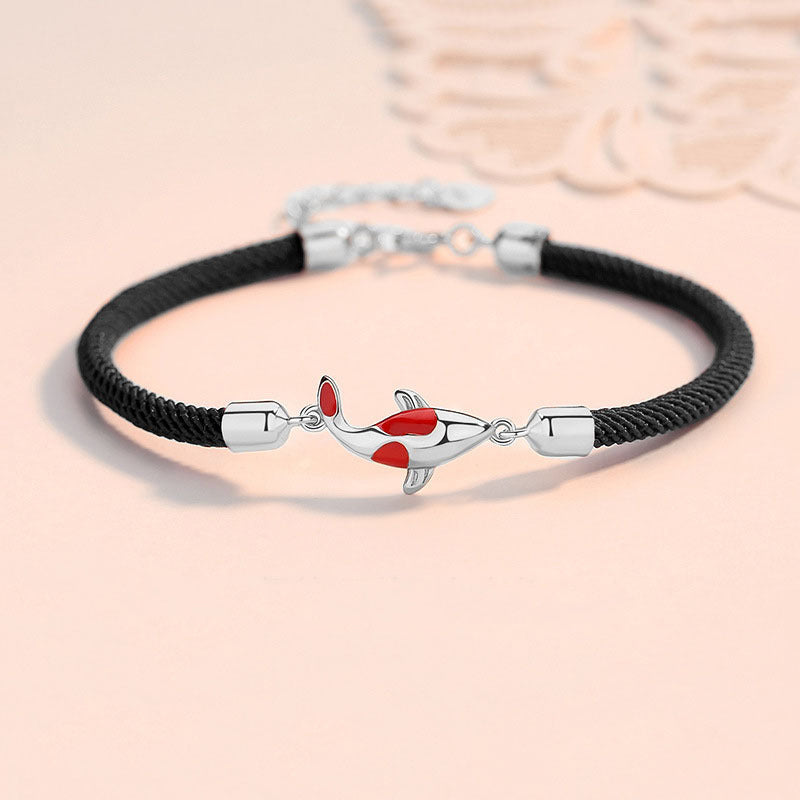 Wear FengShui Koi Fish Luck Wealth Braided Chain Couple Bracelet