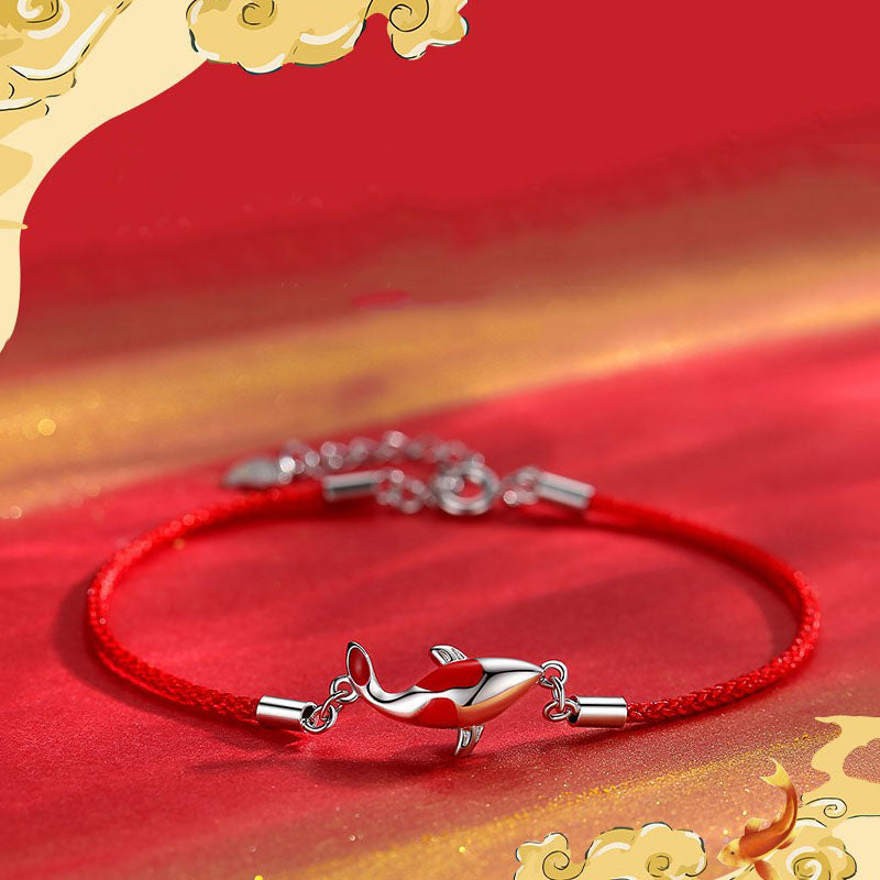 Wear FengShui Koi Fish Luck Wealth Braided Chain Couple Bracelet