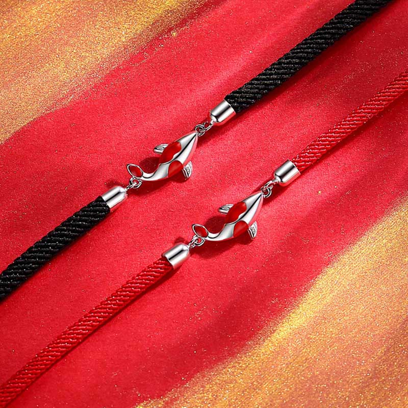 Wear FengShui Koi Fish Luck Wealth Braided Chain Couple Bracelet