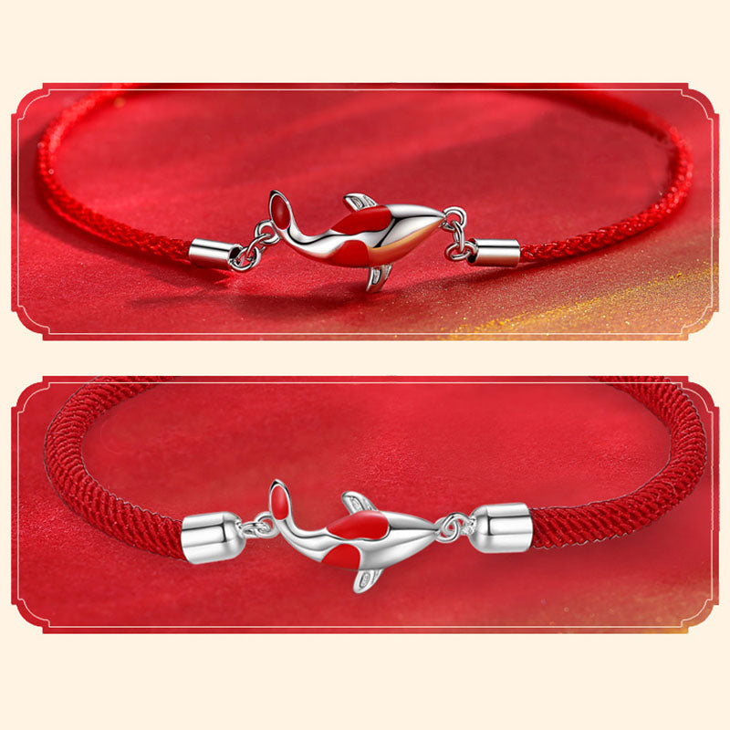 Wear FengShui Koi Fish Luck Wealth Braided Chain Couple Bracelet