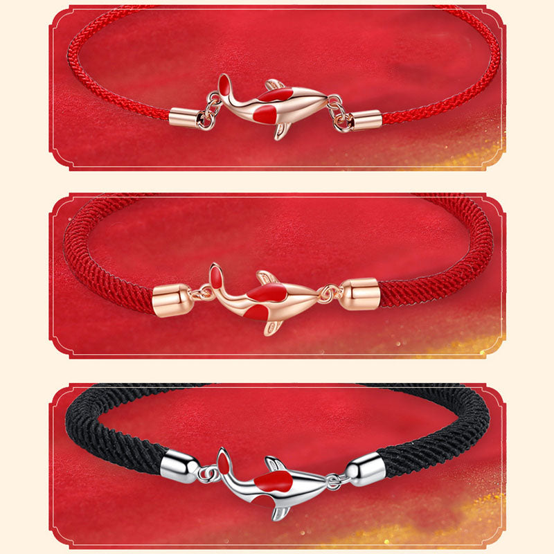 Wear FengShui Koi Fish Luck Wealth Braided Chain Couple Bracelet