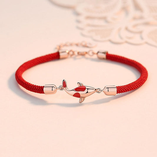 Wear FengShui Koi Fish Luck Wealth Braided Chain Couple Bracelet