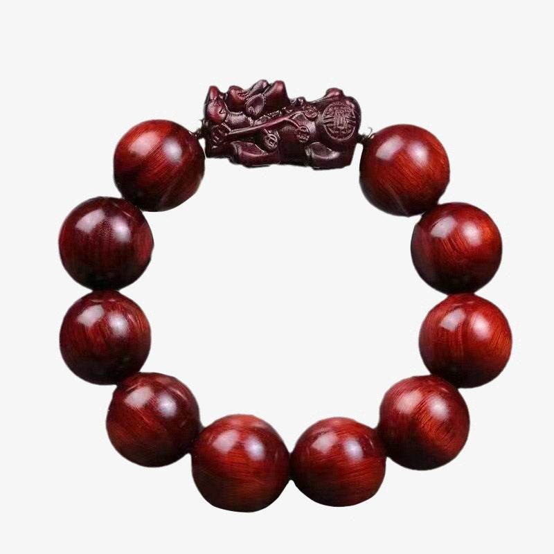 Wear FengShui Small Leaf Red Sandalwood PiXiu Protection Bracelet