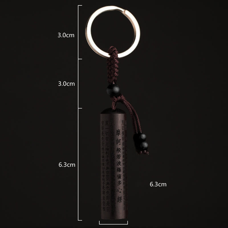 Wear FengShui Tibet Ebony Heart Sutra Peace Key Chain