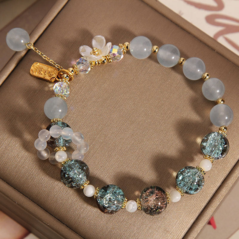 Wear FengShui "Wishing You Healing and Grace" Blue Chalcedony Bracelet Includes Gift Message Card