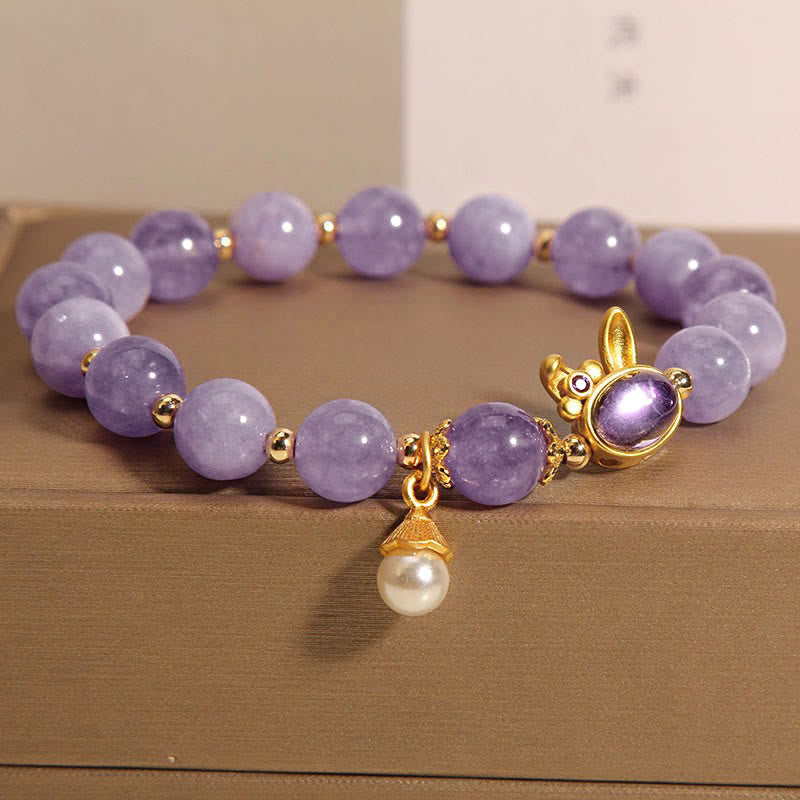 Wear FengShui Natural Purple Quartzite Rabbit Happiness Bracelet