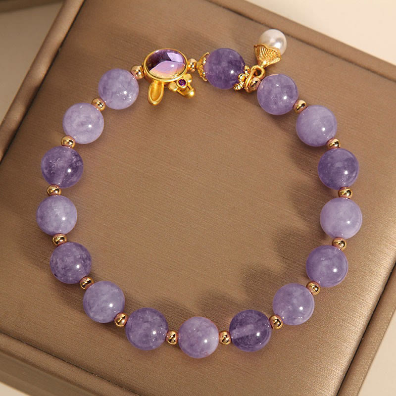 Wear FengShui Natural Purple Quartzite Rabbit Happiness Bracelet