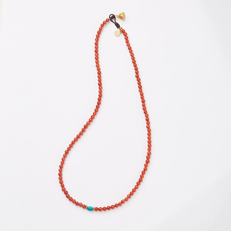 Wear FengShui 925 Sterling Silver Plated Gold Natural Red Agate Turquoise Confidence Bracelet Necklace Pendant Ring Set