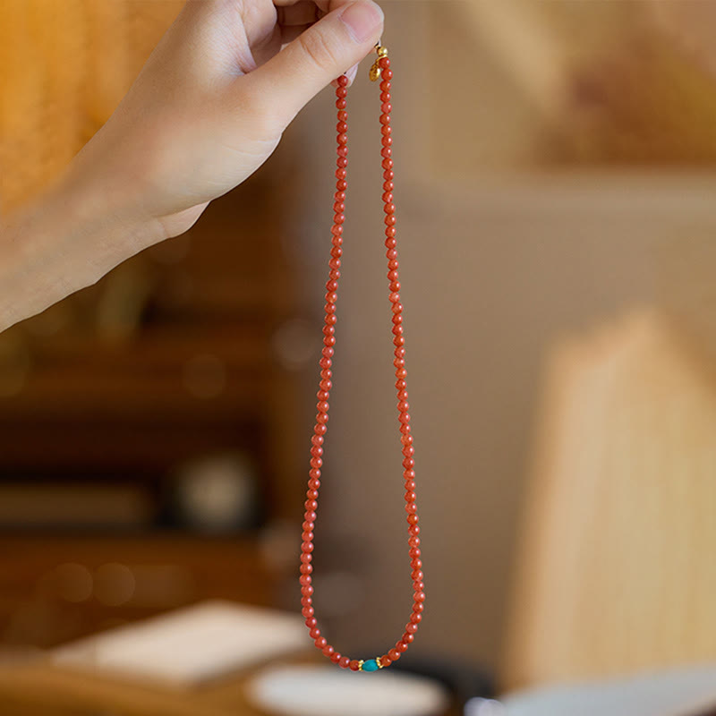 Wear FengShui 925 Sterling Silver Plated Gold Natural Red Agate Turquoise Confidence Bracelet Necklace Pendant Ring Set