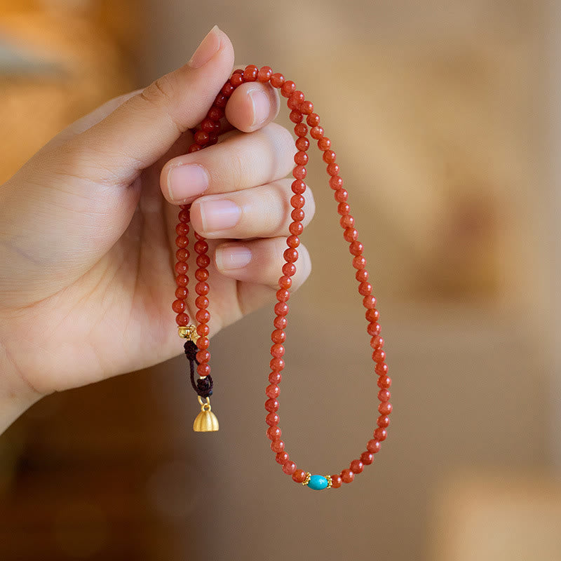 Wear FengShui 925 Sterling Silver Plated Gold Natural Red Agate Turquoise Confidence Bracelet Necklace Pendant Ring Set