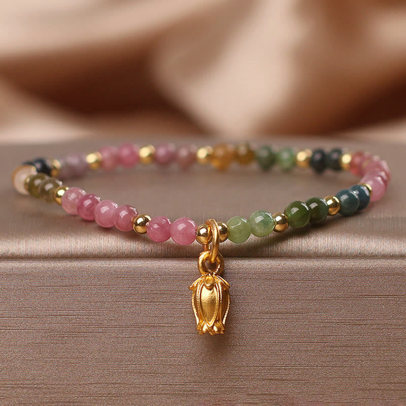Wear FengShui Colorful Tourmaline Flowers Positive Bracelet